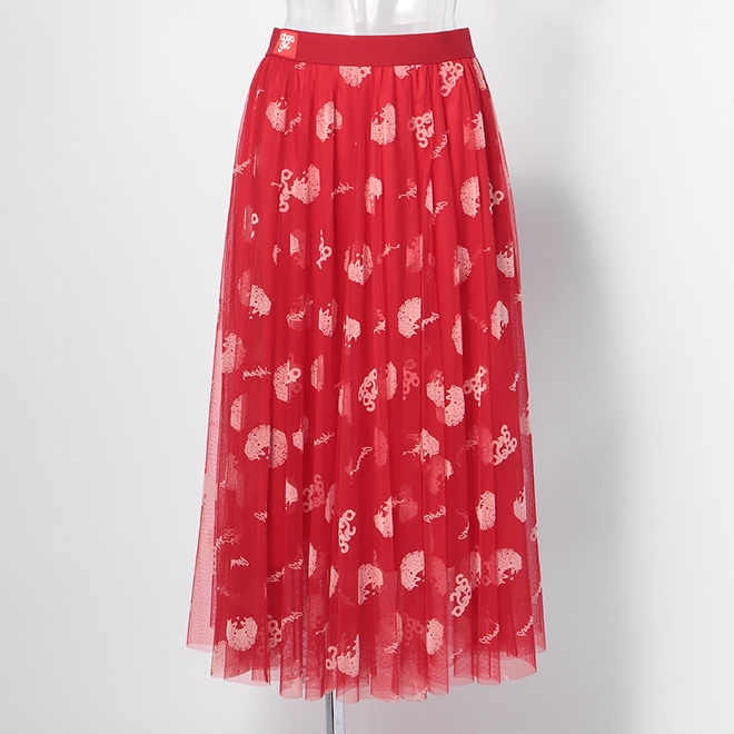 【期間限定】OPERA GIRL CANDY FLOCKING PRINT　スカート 詳細画像 レッド 1