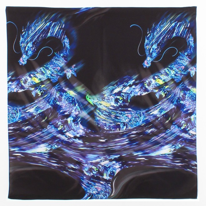 SATIN PHOTOGRAPH PRINT　スカーフ 詳細画像 ブラック 3