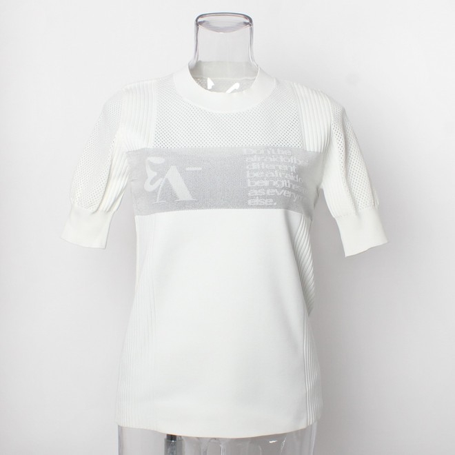 _V3 Double jacquard Knit Tops　ニットプルオーバー 詳細画像 ホワイト 1