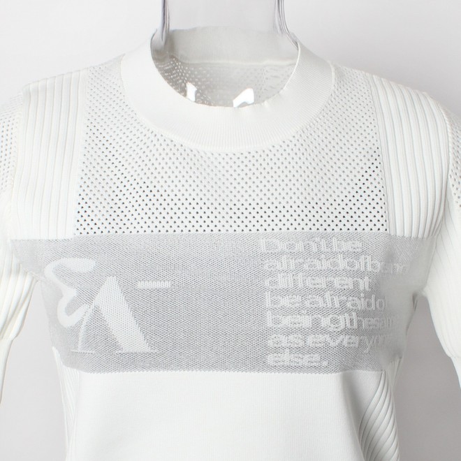 _V3 Double jacquard Knit Tops　ニットプルオーバー 詳細画像 ホワイト 4