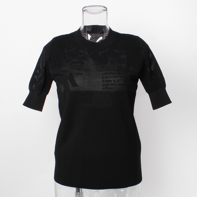 _V3 Double jacquard Knit Tops　ニットプルオーバー 詳細画像 ブラック 1