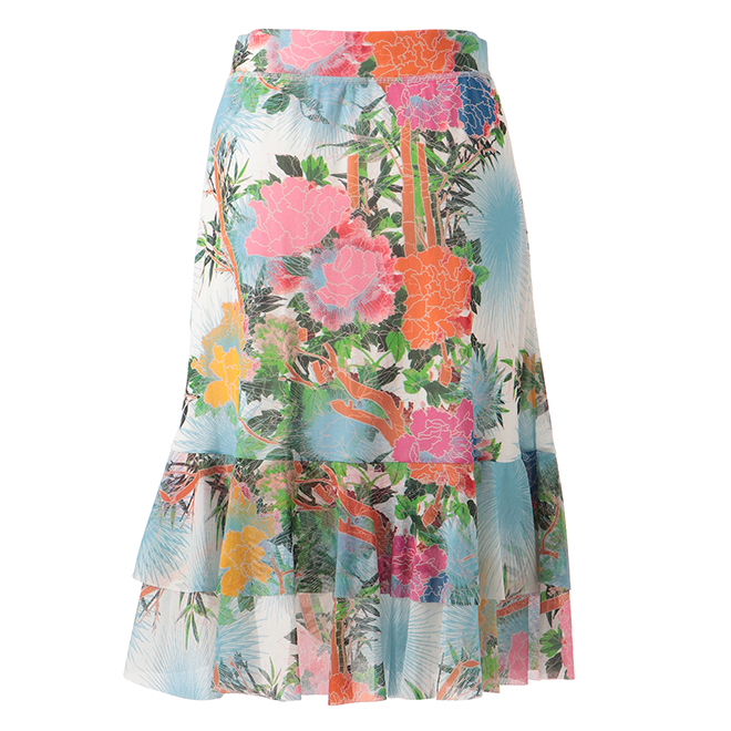 MULTI PEONY PRINT ON ST NET　スカート 詳細画像 白系マルチ 3