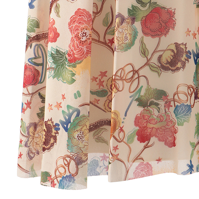 PEONY BLOSSOM PRINT ST NETTING　スカート 詳細画像 白系マルチ 5