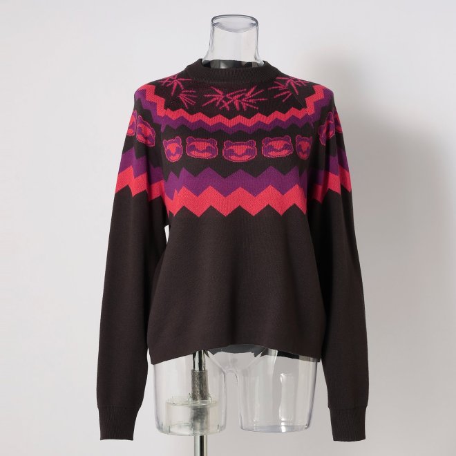PANDA JACQUARD KNIT　 詳細画像 グレー系マルチ 2
