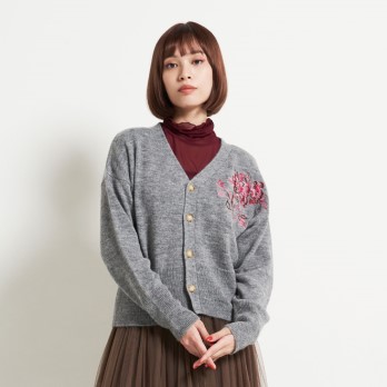FLOWER EMBROIDERY KNIT　カーディガン