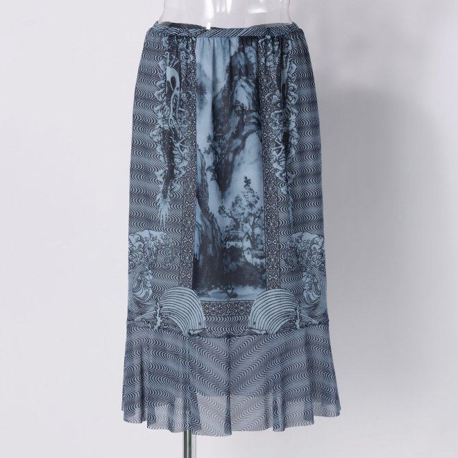 DRAGON BILL PRINT NETTING　スカート 詳細画像 ブルー 5