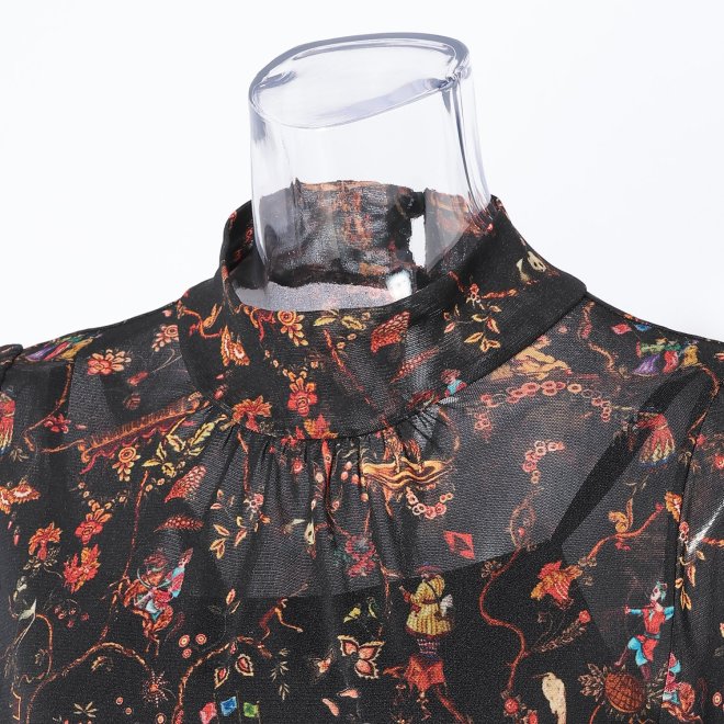 ANIMAL CHINOISERIE PRINT　ドレス 詳細画像 黒系マルチ 4