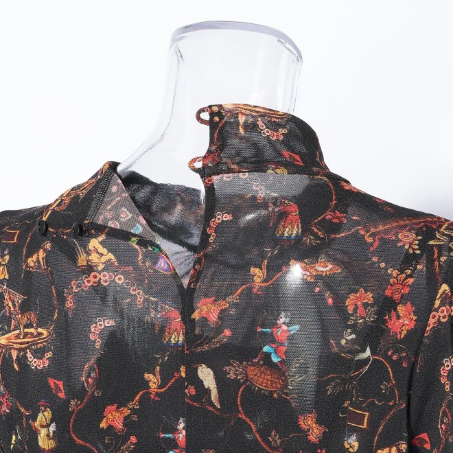 ANIMAL CHINOISERIE PRINT　ドレス 詳細画像 黒系マルチ 5