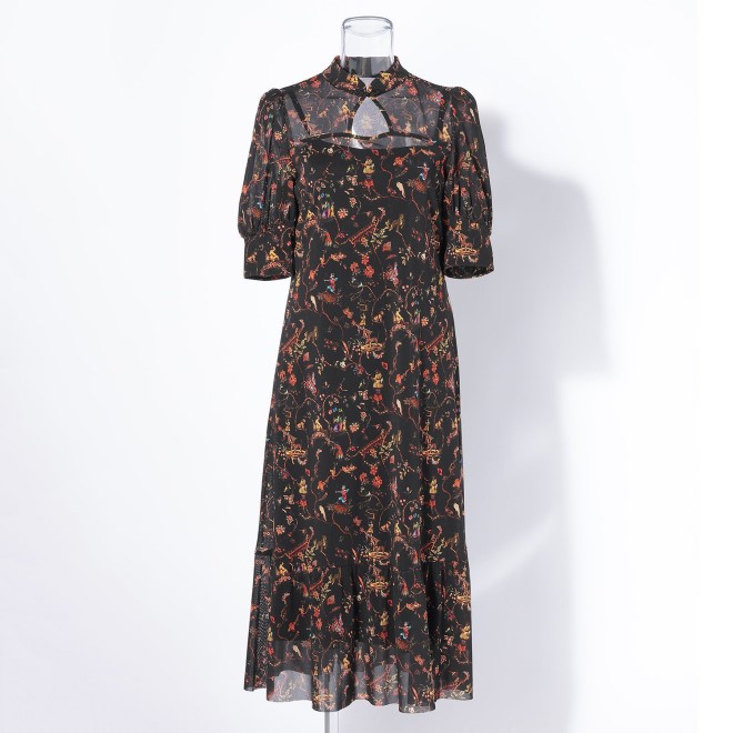 ANIMAL CHINOISERIE PRINT　ドレス 詳細画像 黒系マルチ 1