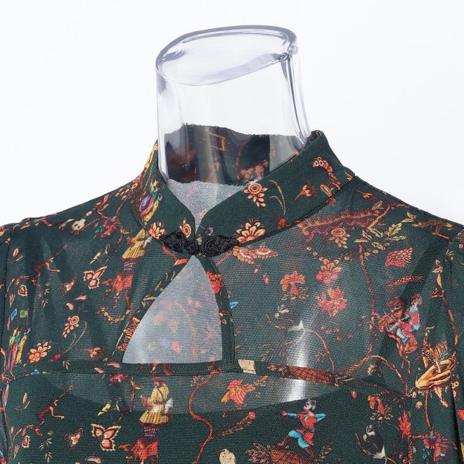 ANIMAL CHINOISERIE PRINT　ドレス 詳細画像 グリーン系マルチ 4