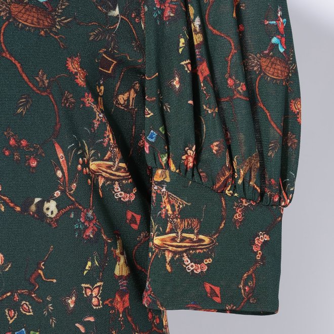 ANIMAL CHINOISERIE PRINT　ドレス 詳細画像 グリーン系マルチ 5