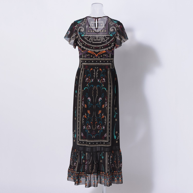 IMPERIAL PALACE DOOR PRINT NETTING　ドレス 詳細画像 黒系マルチ 5