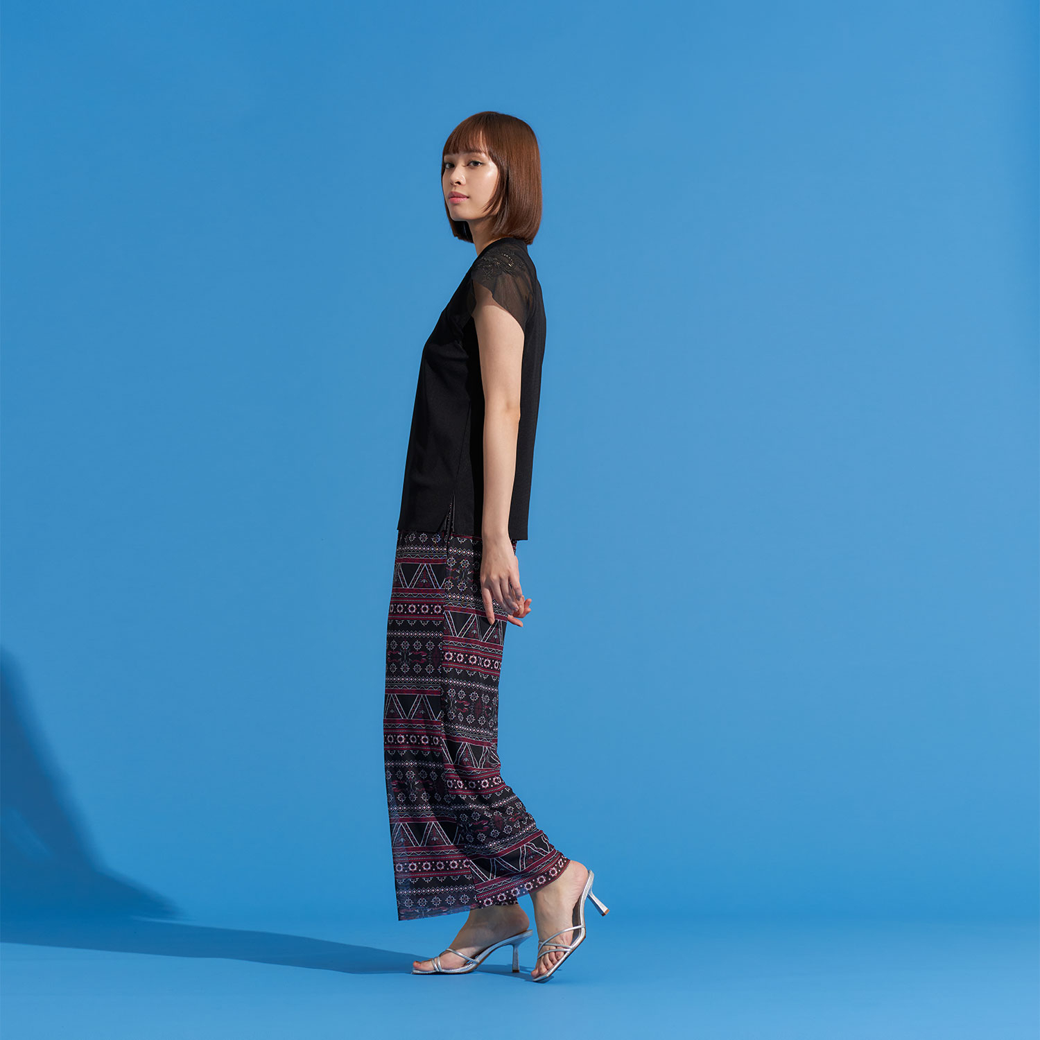 ORIENTAL BORDER PRINT NETTING パンツ｜VIVIENNE TAM（ヴィヴィアン ...