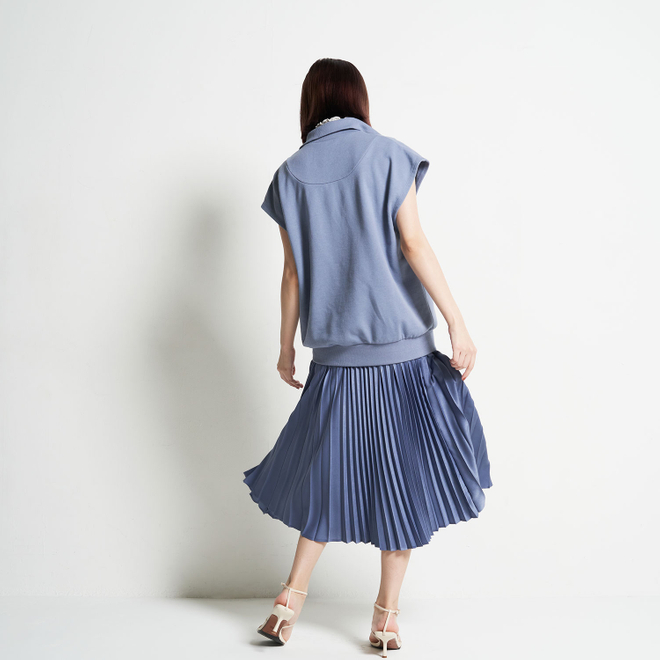 SUEDE PLEATED SKIRT 詳細画像 ブルー 3