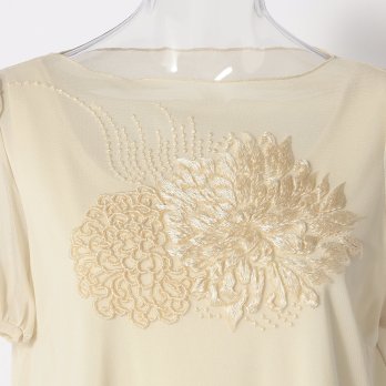 MUM EMB ON STRETCH NETTING PULL OVER　ブラウス 詳細画像