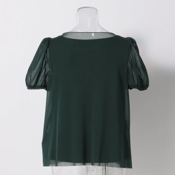 MUM EMB ON STRETCH NETTING PULL OVER　ブラウス 詳細画像
