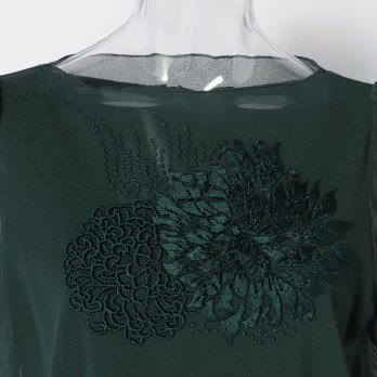 MUM EMB ON STRETCH NETTING PULL OVER　ブラウス 詳細画像