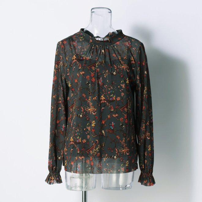 -confiture- ANIMAL CHINOISERIE PRINT　ブラウス 詳細画像 グレー系マルチ 1