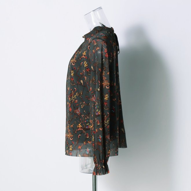-confiture- ANIMAL CHINOISERIE PRINT　ブラウス 詳細画像 グレー系マルチ 2