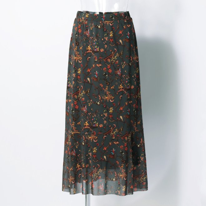 -confiture- ANIMAL CHINOISERIE PRINT　スカート 詳細画像 グレー系マルチ 1