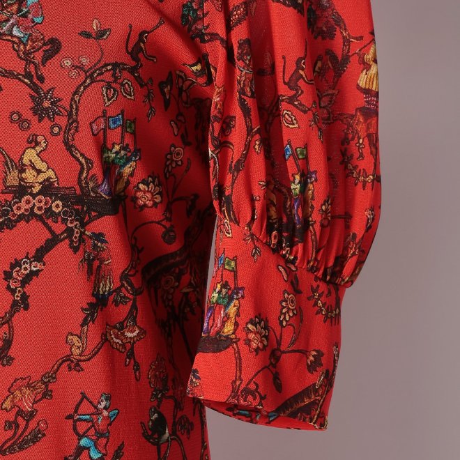 -confiture- ANIMAL CHINOISERIE PRINT　ドレス 詳細画像 赤系マルチ 5