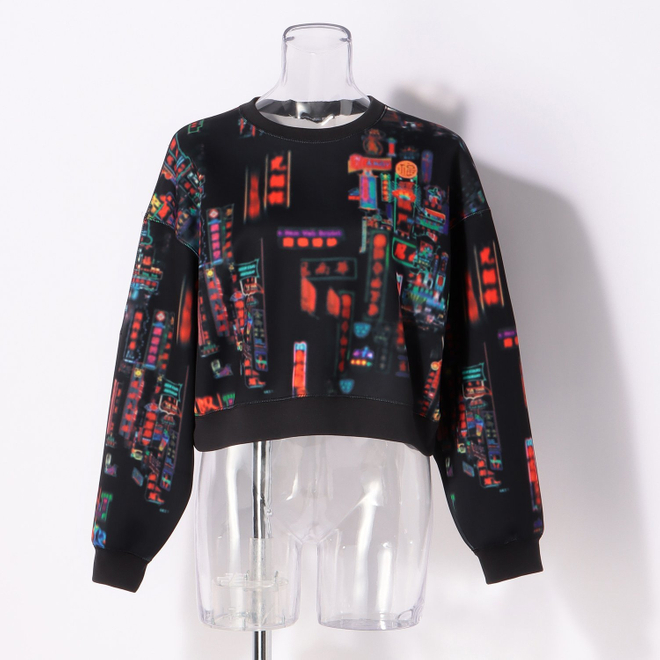 HONG KONG NEON PRINT PULLOVER　カットソー 詳細画像 黒系マルチ 5