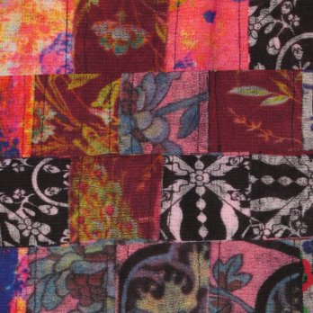 PATCHWORK WEAVE PRINT STRETCH NETTING　ブラウス 詳細画像