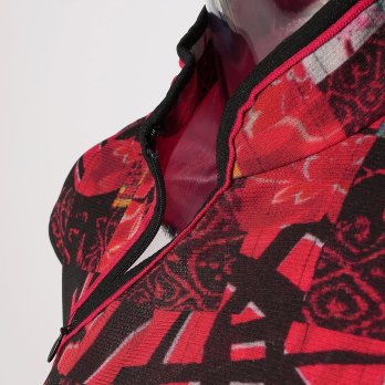 PATCHWORK WEAVE PRINT STRETCH NET　ドレス 詳細画像