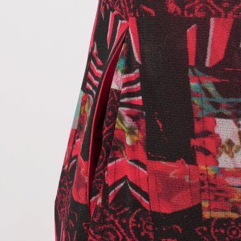 PATCHWORK WEAVE PRINT STRETCH NET　ドレス 詳細画像