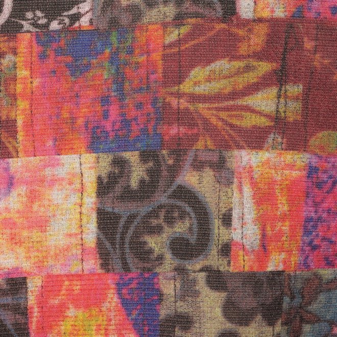 PATCHWORK WEAVE PRINT STRETCH NET　ドレス 詳細画像 黒系マルチ 2