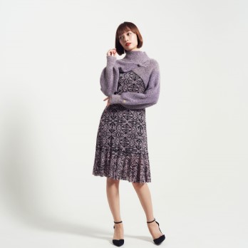FLOWER PRINTED ON STRETCH  NETTING　ドレス 詳細画像