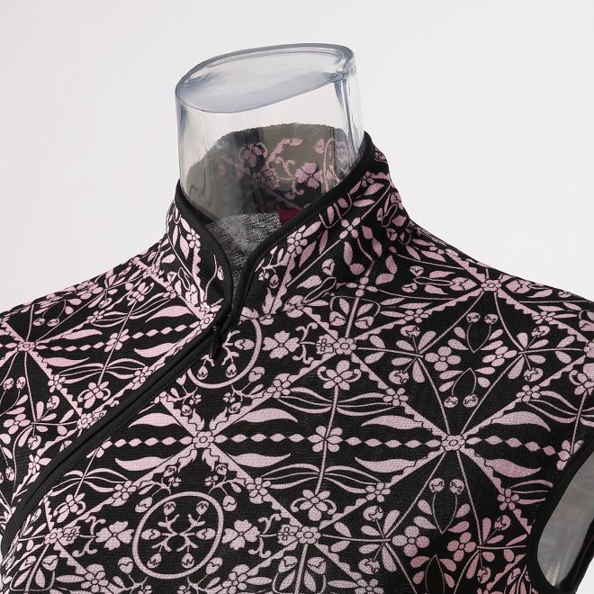 FLOWER PRINTED ON STRETCH  NETTING　ドレス 詳細画像 黒系マルチ 4