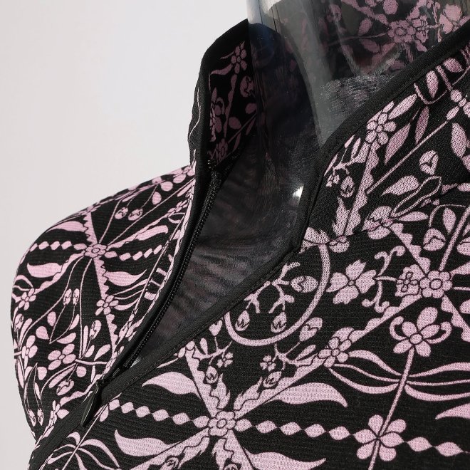 FLOWER PRINTED ON STRETCH  NETTING　ドレス 詳細画像 黒系マルチ 5