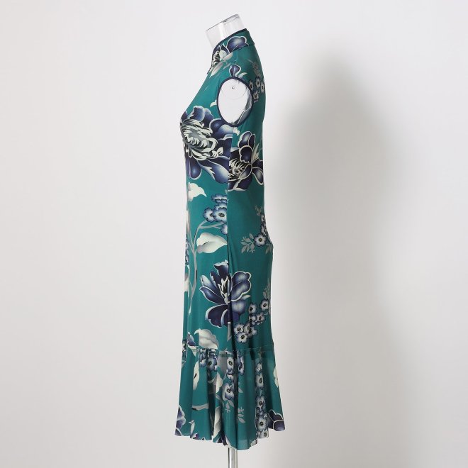 FLOWER PRINTED ON STRETCH  NETTING　ドレス 詳細画像 ブルー系マルチ 2