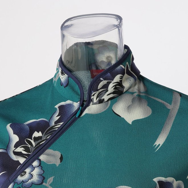 FLOWER PRINTED ON STRETCH  NETTING　ドレス 詳細画像 ブルー系マルチ 4