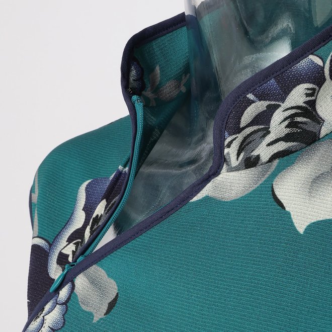 FLOWER PRINTED ON STRETCH  NETTING　ドレス 詳細画像 ブルー系マルチ 5