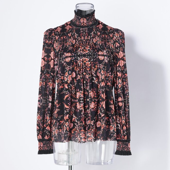 【COMING SOON】FLOWER EMBROIDERY PRINT　ブラウス