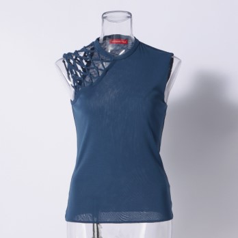 SOLID STRETCH NETTING　ブラウス