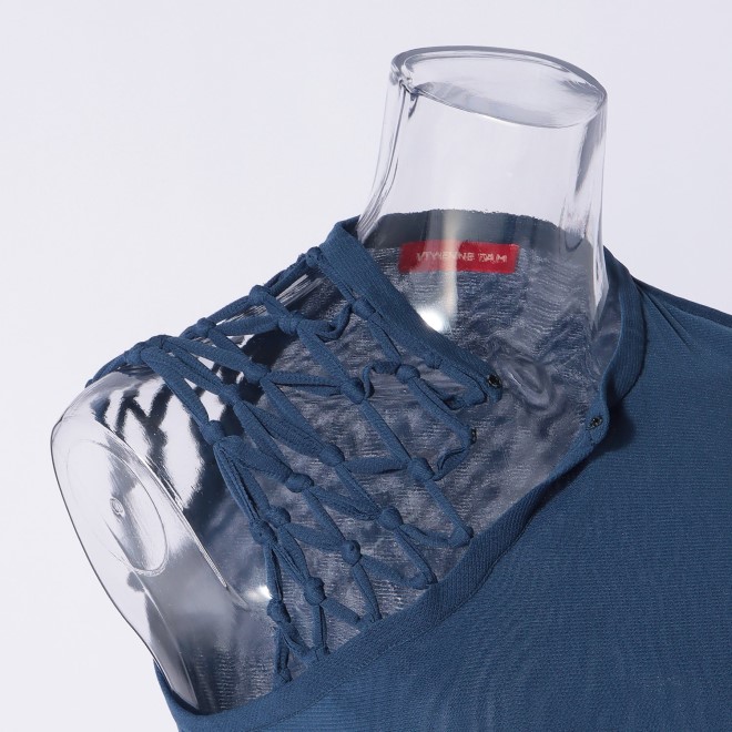 【期間限定】SOLID STRETCH NETTING　ブラウス 詳細画像 ブルー 5