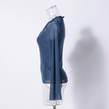 【期間限定】SOLID STRETCH NETTING　ブラウス 詳細画像