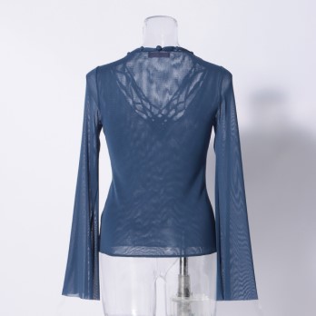 【期間限定】SOLID STRETCH NETTING　ブラウス 詳細画像