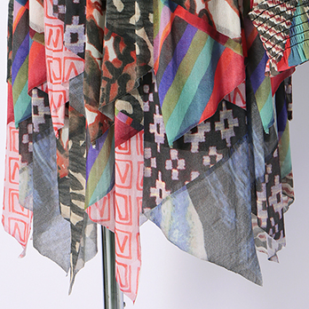 TRIANGLE PATTERN PATCHWORK PRINT　ドレス 詳細画像