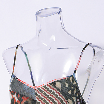 TRIANGLE PATTERN PATCHWORK PRINT　ドレス 詳細画像