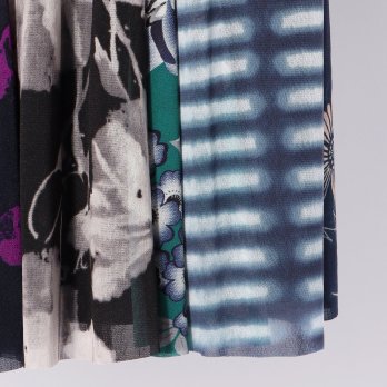 PATCHWORK with PRINTED STRETCH NET　スカート 詳細画像