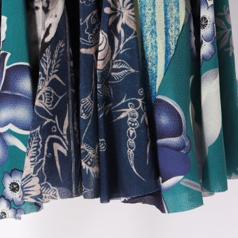 PATCHWORK with PRINTED STRETCH NET　ドレス 詳細画像