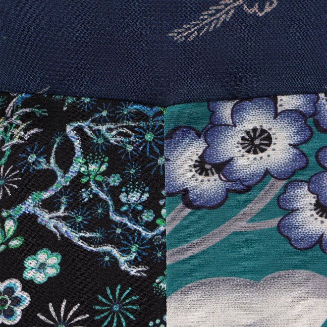 PATCHWORK with PRINTED STRETCH NET　ドレス 詳細画像 ブルー系マルチ 6