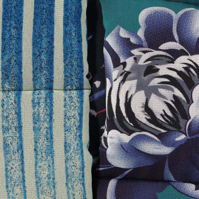 PATCHWORK with PRINTED STRETCH NET　ブルゾン 詳細画像 ブルー系マルチ 6