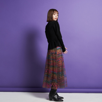 SOLIDARITY STRIPE STRETCH NET　スカート 詳細画像