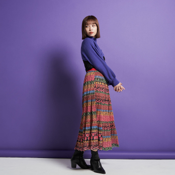 SOLIDARITY STRIPE PRINT　スカート 詳細画像