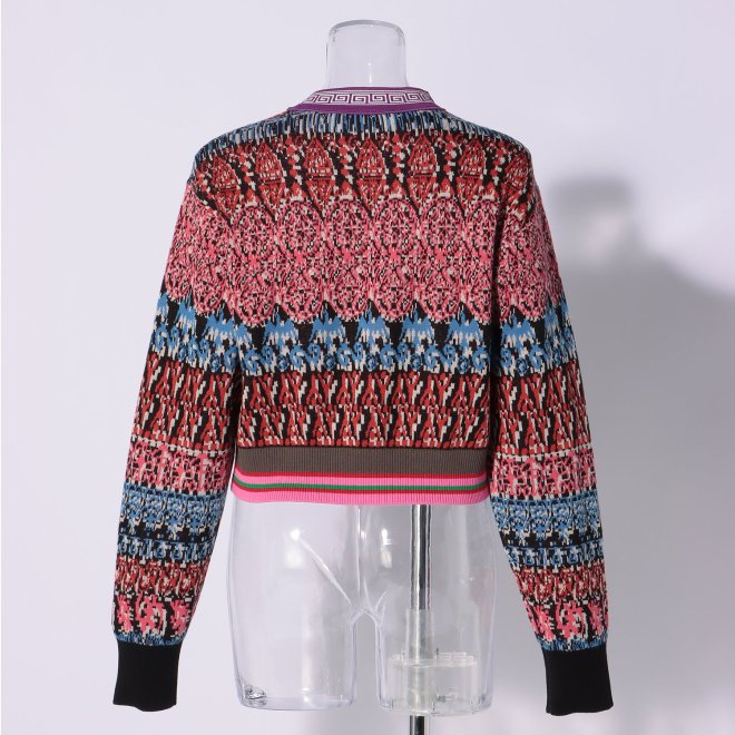 SOLIDARITY STRIPE JACQUARD　ニット 詳細画像 黒系マルチ 3